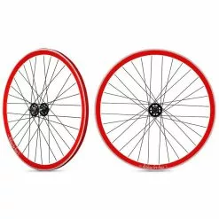 Roue Avant Fixie Jante Rouge Moyeu Noir Rodi