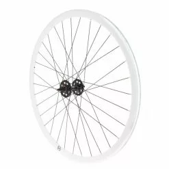 Roue Avant Fixie Jante Blanche Moyeu Noir Rodi