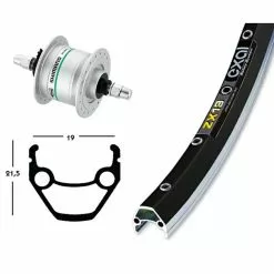 Roue Avant Moyeu Rigide Exal Dyn.Dh3N31 36T Exal Zx 19