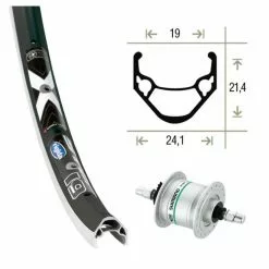 Roue De Vélo Avant Moyeu écrou Rigide Avec Rayons Inox Exal Dyn.Dh3N20 36T X-Star 19