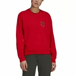 Sweatshirt Femme Adidas Five Ten Cropped 15 Sweatshirt Femme Adidas Five Ten Cropped -Promos Vélos Boutique hb0052 app on model front white